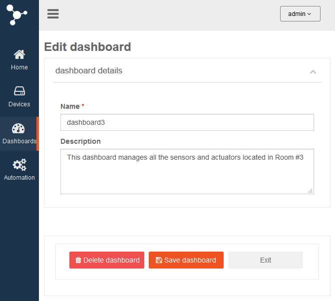 AskSensors : Edit dashboard